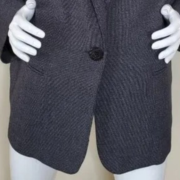 Briggs Women Gray & Black One Button Long Sleeve Blazer SZ 3X - Picture 7 of 8